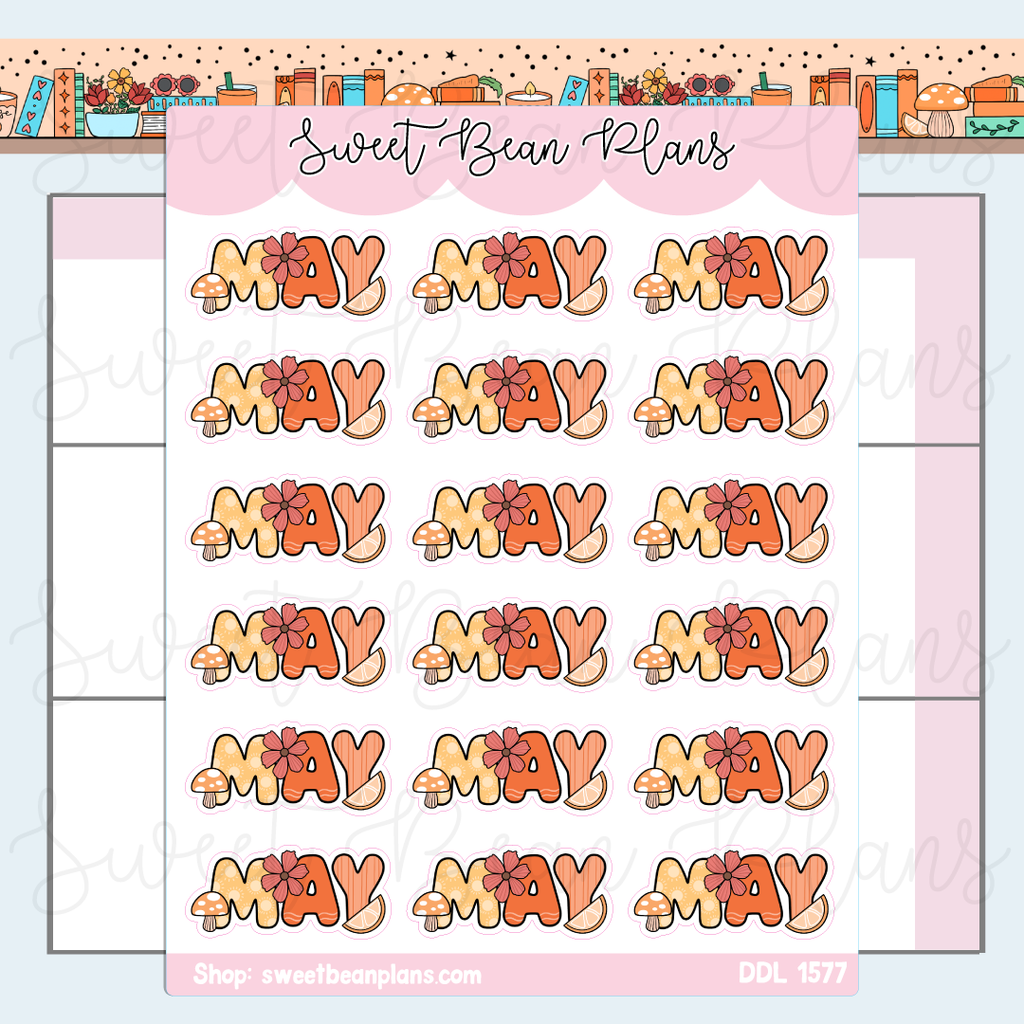 May 2026 Bean Banners Vinyl Planner Stickers | Ddl 1577