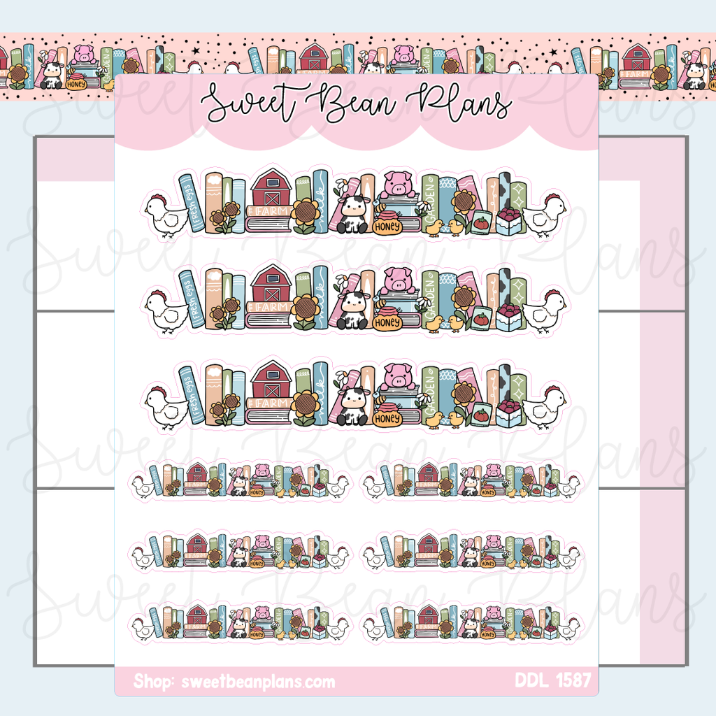 Farm Bookshelf Vinyl Planner Stickers | Ddl 1587