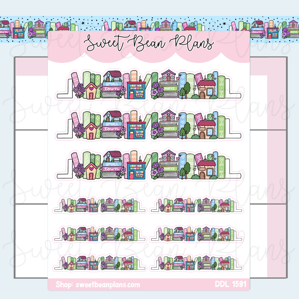 Small Town Bookshelf Vinyl Planner Stickers | Ddl 1591