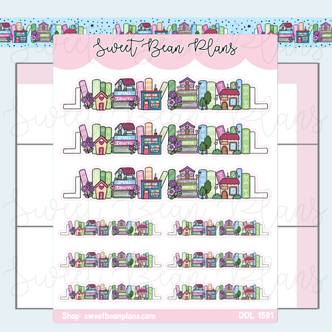 Small Town Bookshelf Vinyl Planner Stickers | Ddl 1591