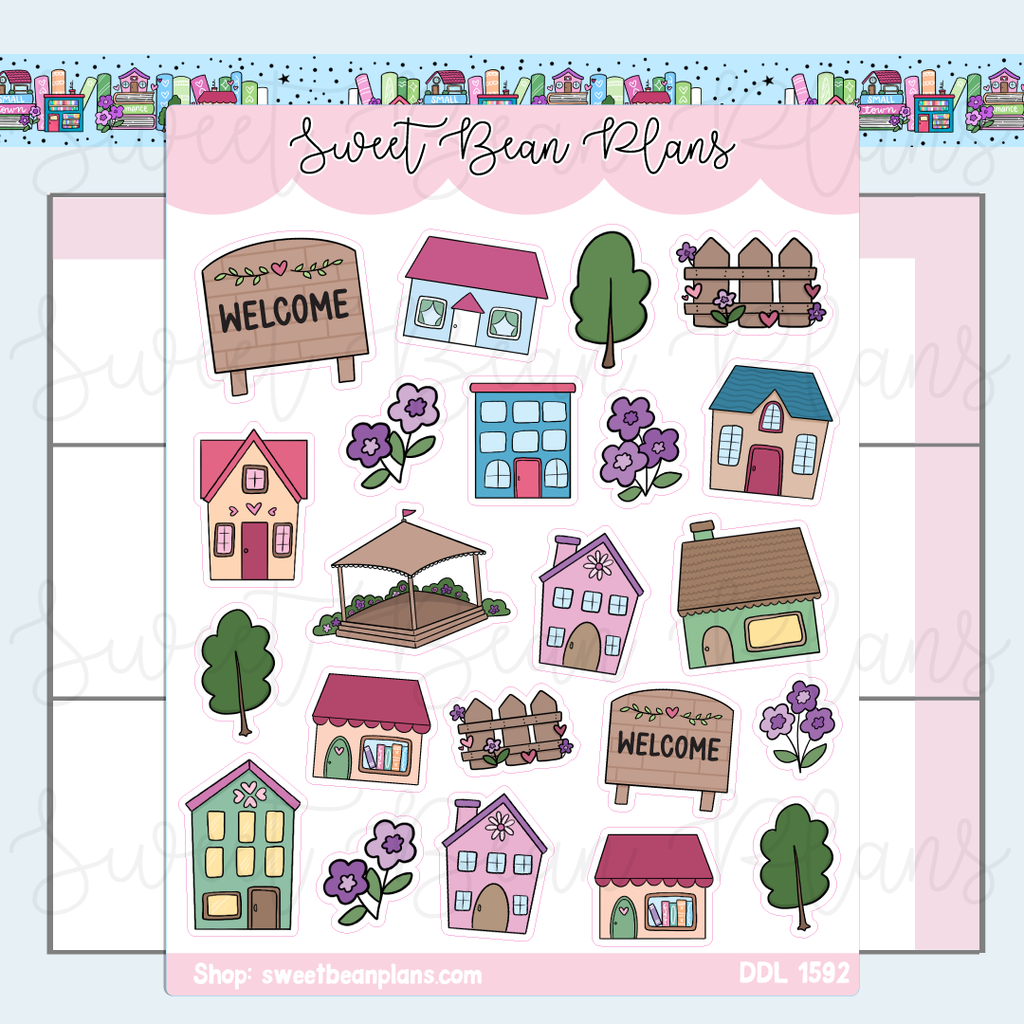 Small Town Doodles Vinyl Planner Stickers | Ddl 1592