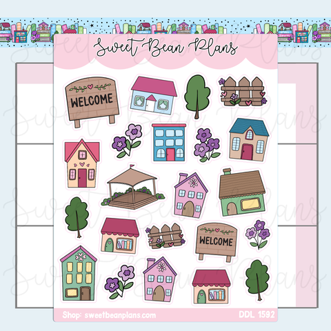 Small Town Doodles Vinyl Planner Stickers | Ddl 1592
