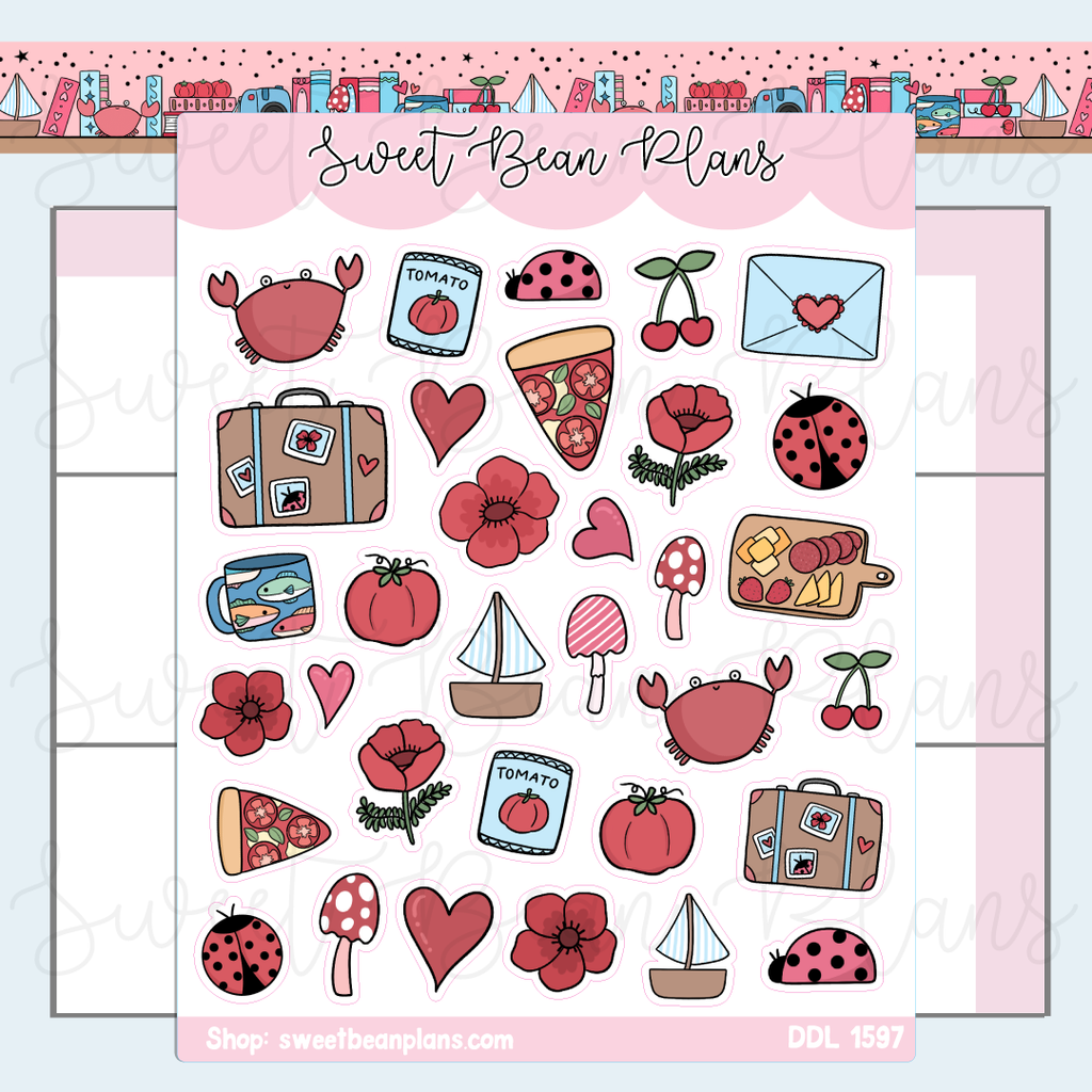 June 2026 Doodles Vinyl Planner Stickers | Ddl 1597