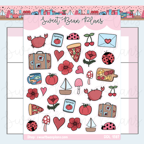 June 2026 Doodles Vinyl Planner Stickers | Ddl 1597