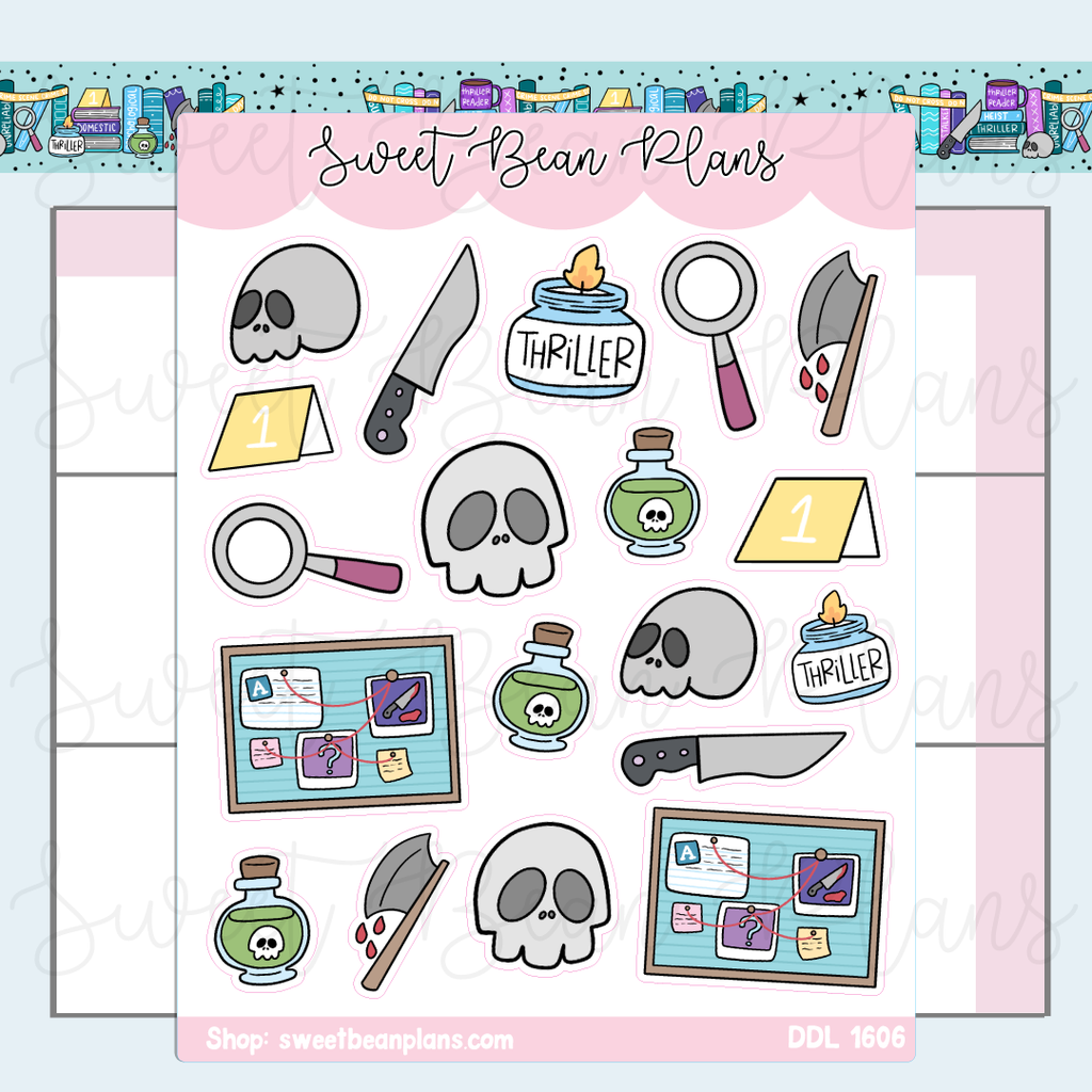 Thriller Doodles Vinyl Planner Stickers | Ddl 1606