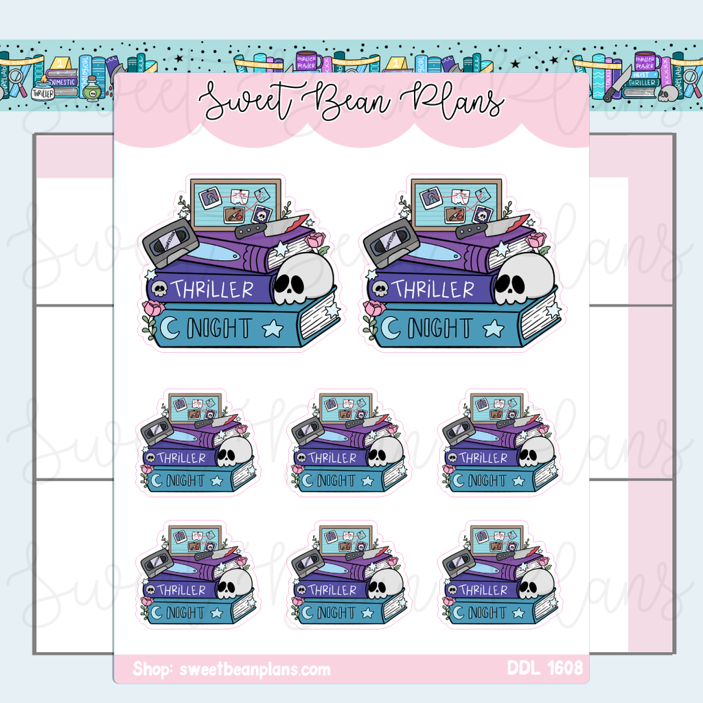 Thriller 3.0 Book Stack Vinyl Planner Stickers | Ddl 1608