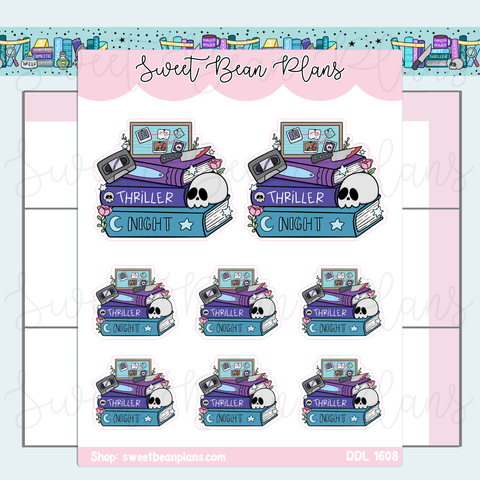 Thriller 3.0 Book Stack Vinyl Planner Stickers | Ddl 1608