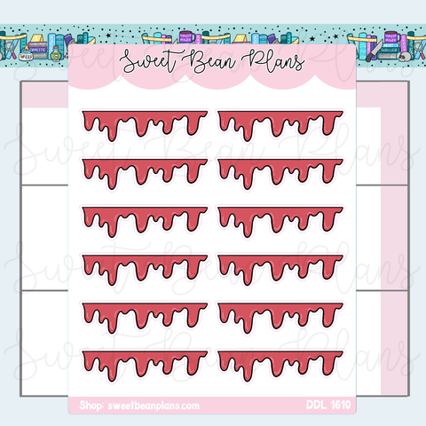 Blood Drip Banners Vinyl Planner Stickers | Ddl 1610