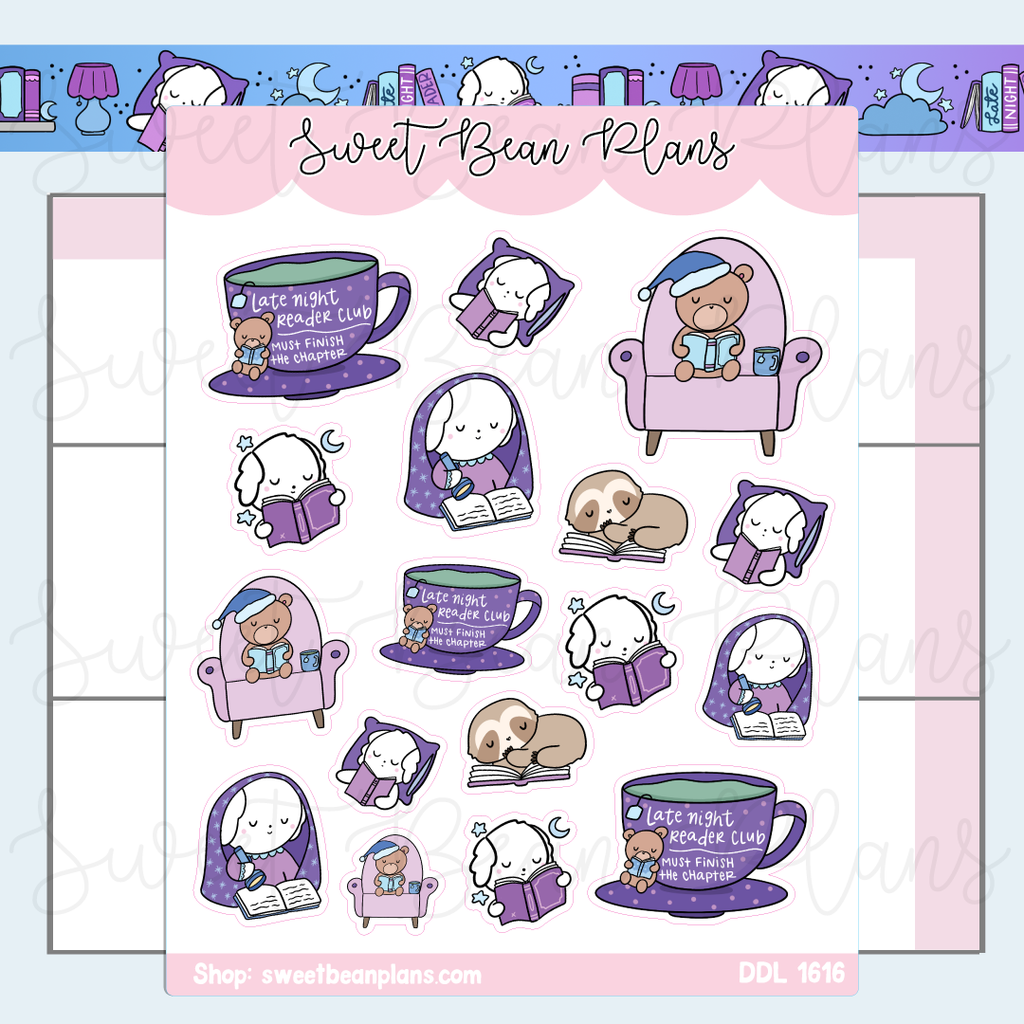 Late Night Readers Vinyl Planner Stickers | Ddl 1616