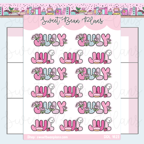 July 2026 Bean Banners Vinyl Planner Stickers | Ddl 1623