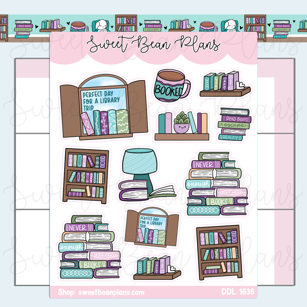 Library Day Vinyl Planner Stickers | Ddl 1636