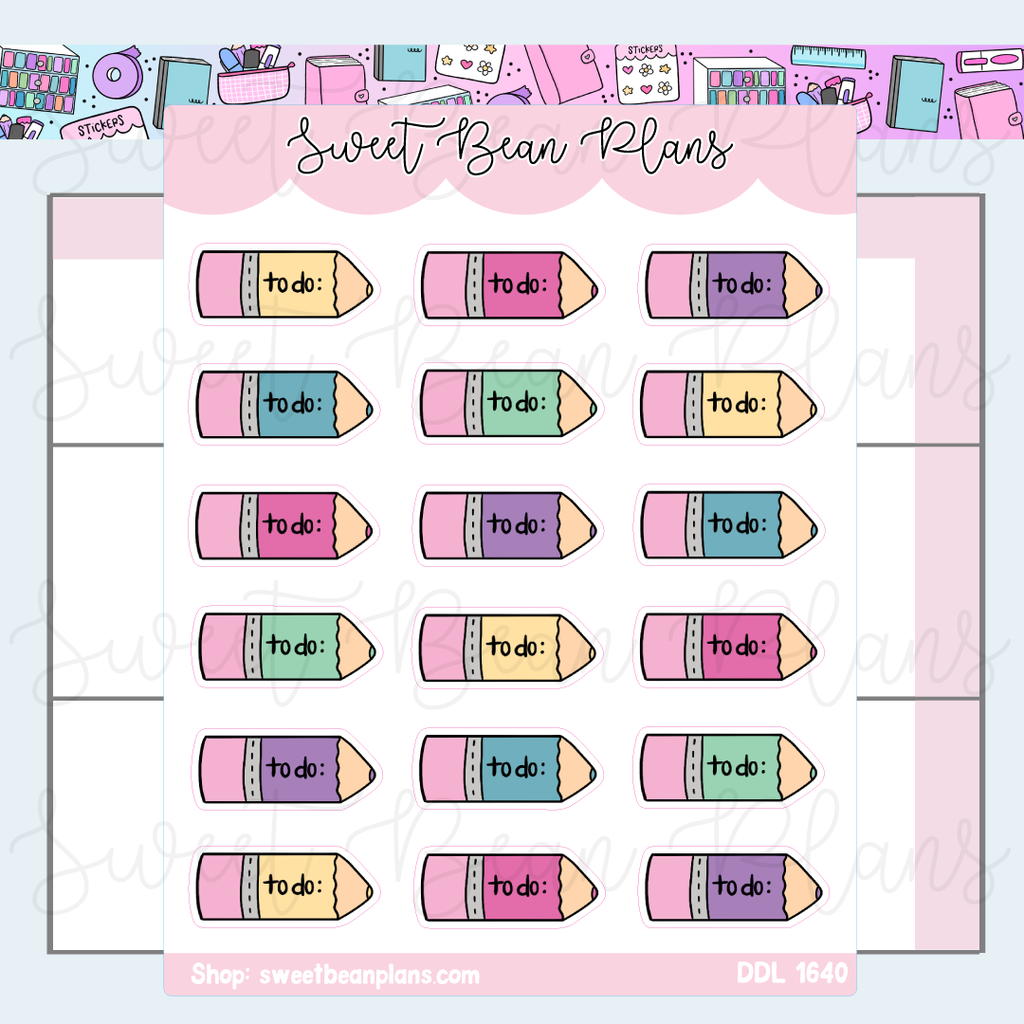 To Do Pencils Vinyl Planner Stickers | Ddl 1640