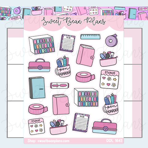Stationery Doodles Vinyl Planner Stickers | Ddl 1643