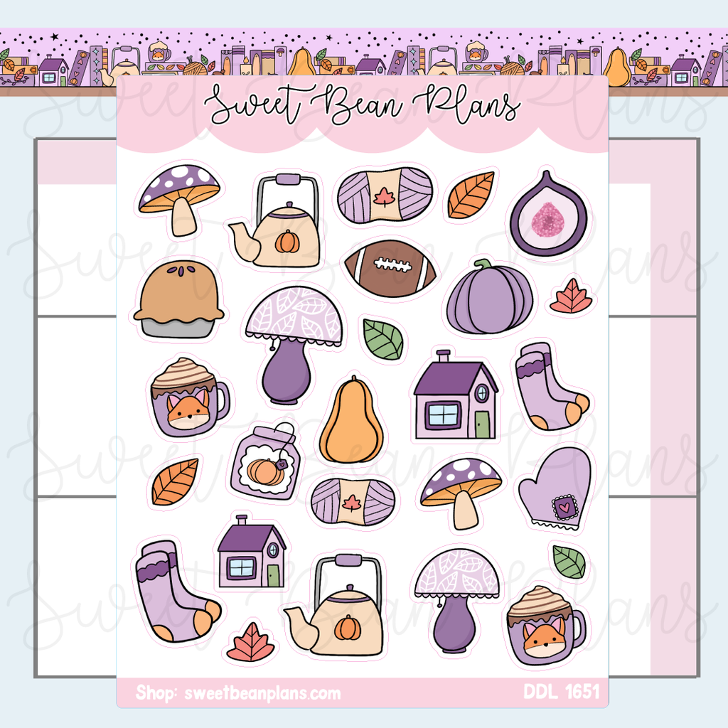 September 2026 Doodles Vinyl Planner Stickers | Ddl 1651