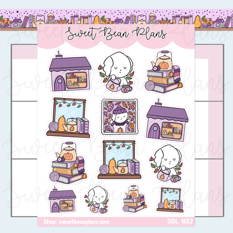 September 2026 Bookish Doodles Vinyl Planner Stickers | Ddl 1652