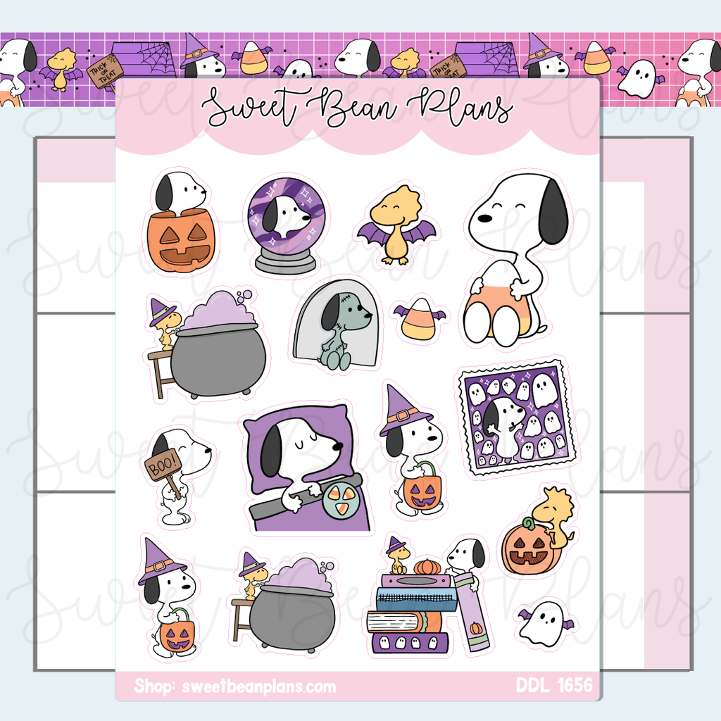 Boo Peanut Doodle Vinyl Planner Stickers | Ddl 1656