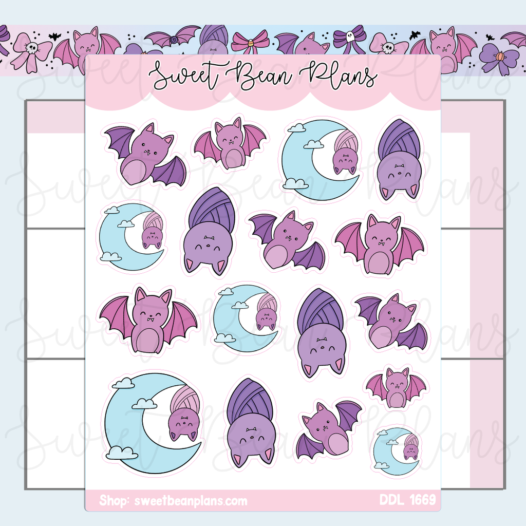 Halloween Bats Vinyl Planner Stickers | Ddl 1669