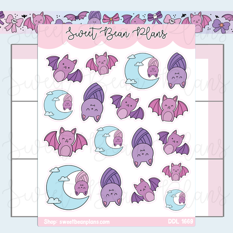 Halloween Bats Vinyl Planner Stickers | Ddl 1669