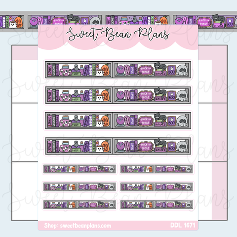 Halloween Bookcase Vinyl Planner Stickers | Ddl 1671