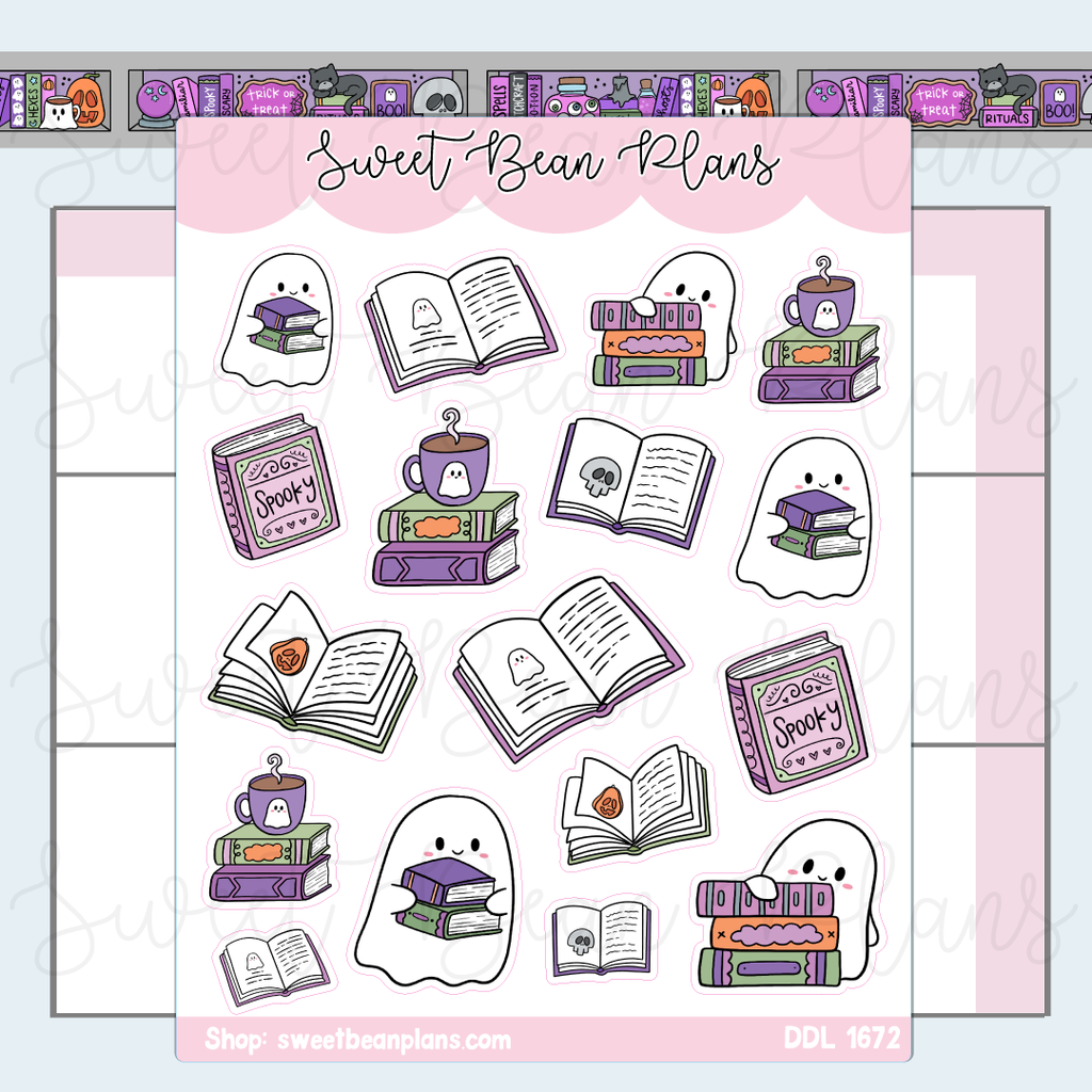 Ghosts + Books Vinyl Planner Stickers | Ddl 1672