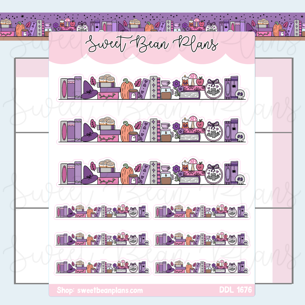 October 2026 Bookshelf Vinyl Planner Stickers | Ddl 1676