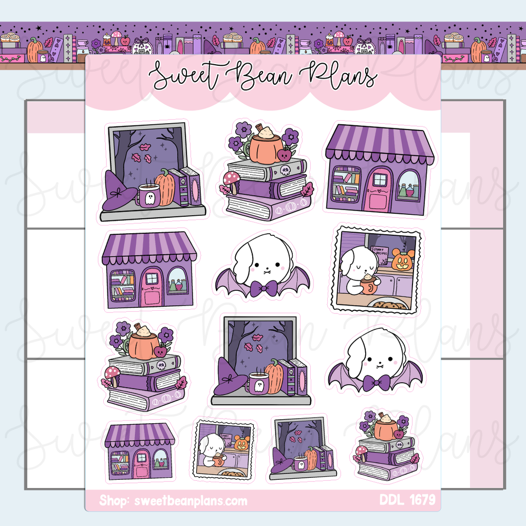 October 2026 Bookish Doodles Vinyl Planner Stickers | Ddl 1679