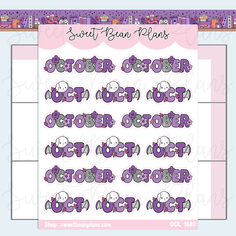 October 2026 Bean Banners Vinyl Planner Stickers | Ddl 1680