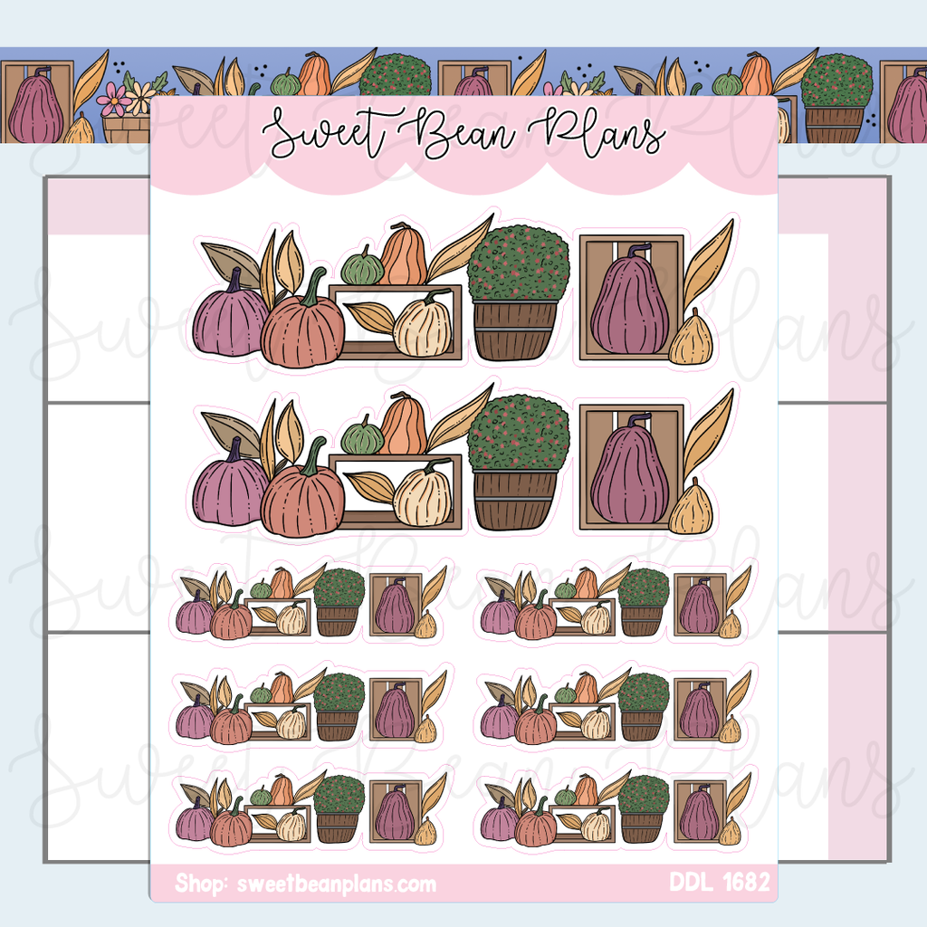 Harvest Pumpkins Banners Vinyl Planner Stickers | Ddl 1682
