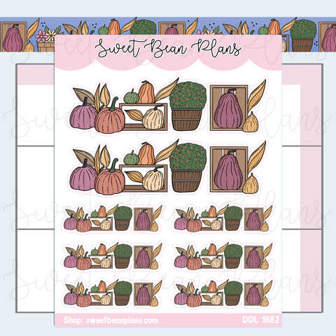 Harvest Pumpkins Banners Vinyl Planner Stickers | Ddl 1682