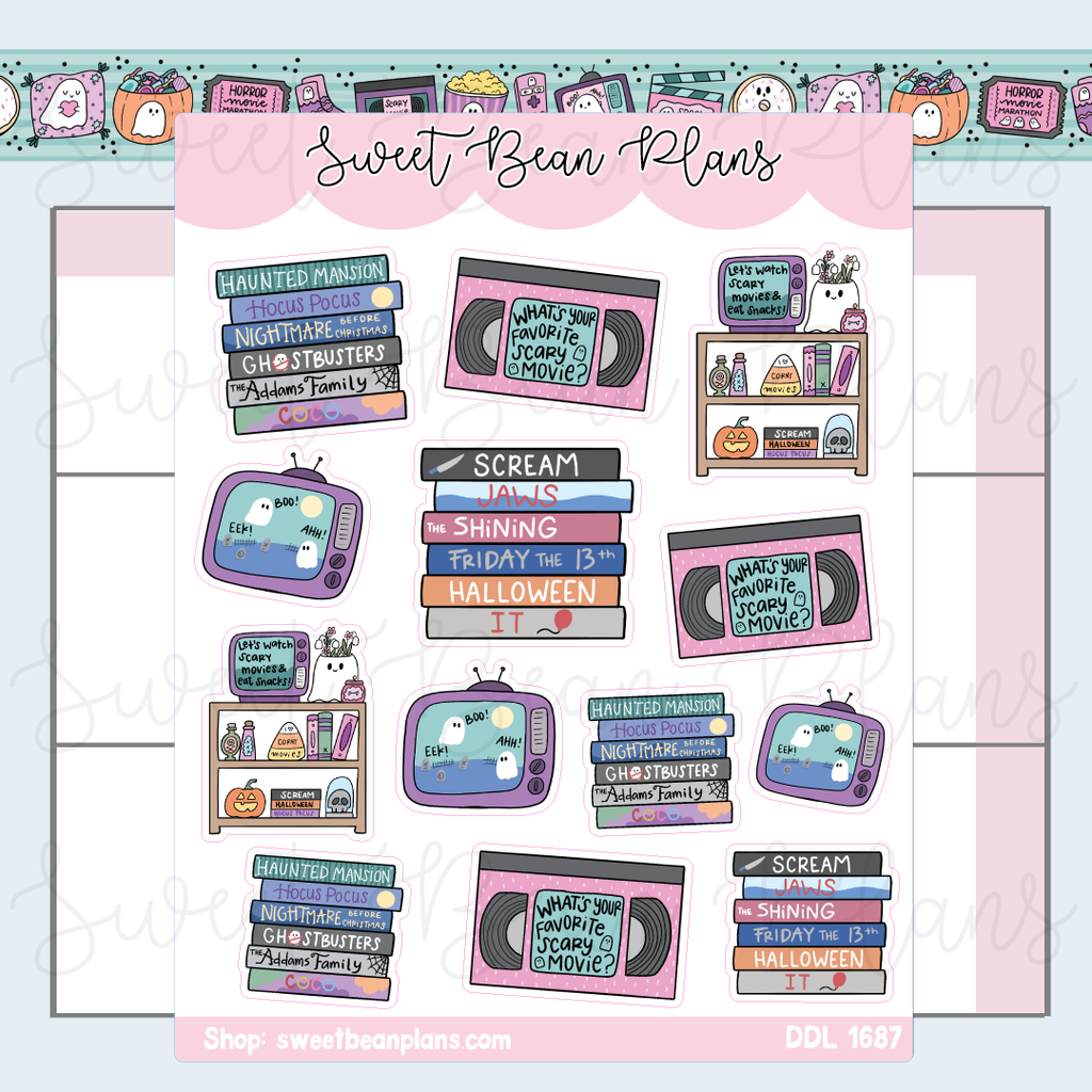 Scary Movie Vinyl Planner Stickers | Ddl 1687