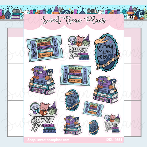 NBC Bookish Doodles Vinyl Planner Stickers | Ddl 1691