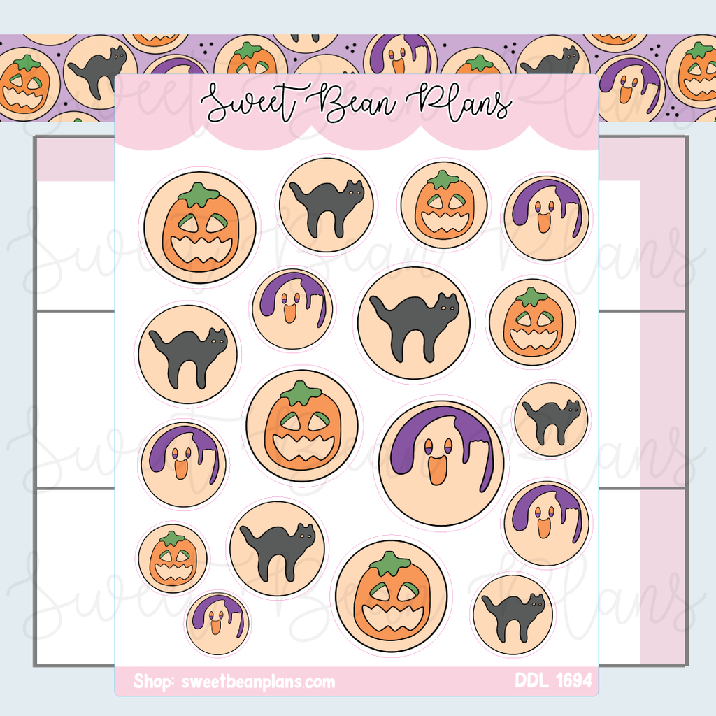 Halloween Cookies Vinyl Planner Stickers | Ddl 1694