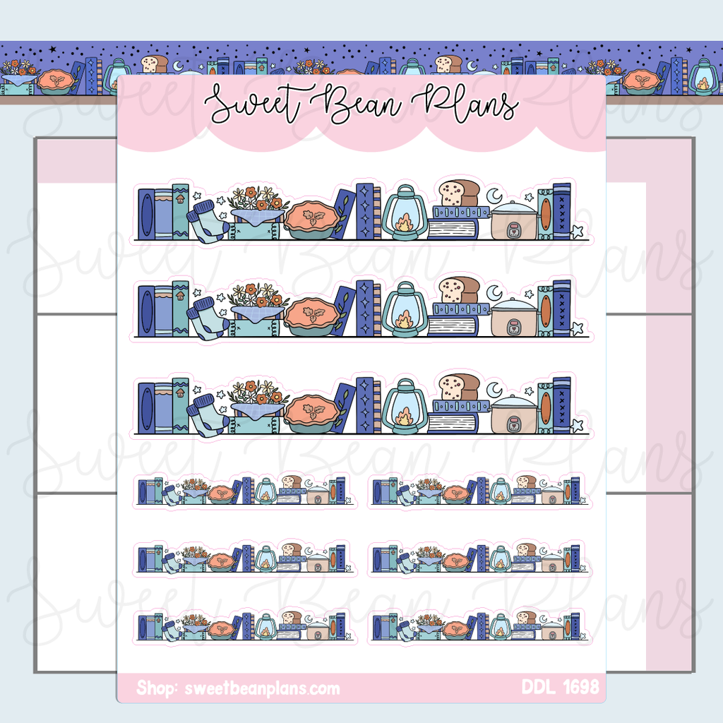 November 2026 Bookshelf Vinyl Planner Stickers | Ddl 1698