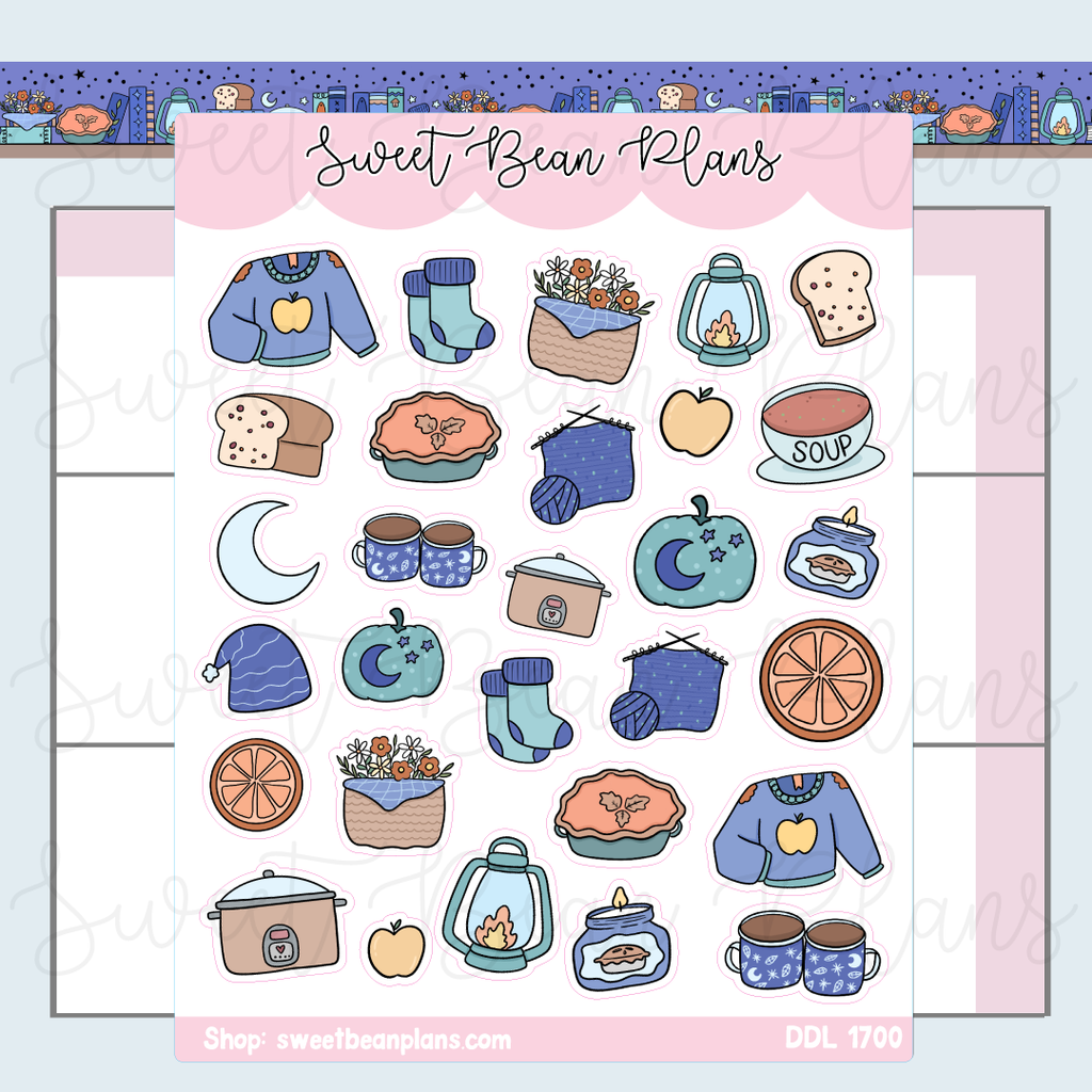 November 2026 Doodles Vinyl Planner Stickers | Ddl 1700