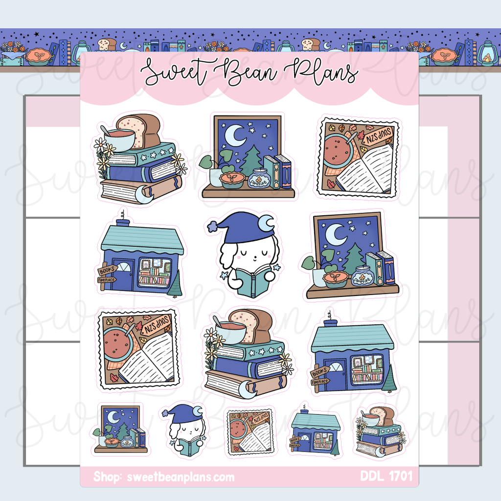 November 2026 Bookish Doodles Vinyl Planner Stickers | Ddl 1701