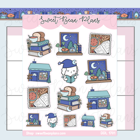 November 2026 Bookish Doodles Vinyl Planner Stickers | Ddl 1701
