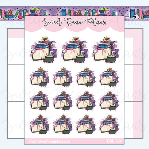 Poison Book Stack Vinyl Planner Stickers | Ddl 664