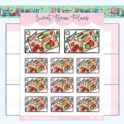 Cooking Flat Lay Vinyl Planner Stickers | Ddl 708