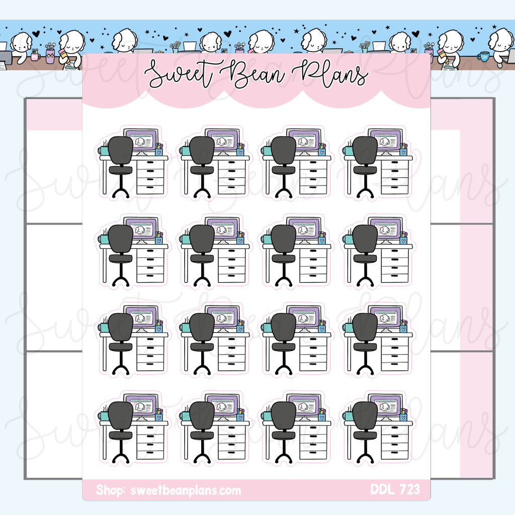 Work Desk Vinyl Planner Stickers | Ddl 723