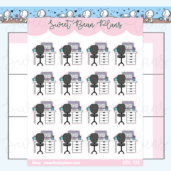 Work Desk Vinyl Planner Stickers | Ddl 723 – Sweet Bean Plans
