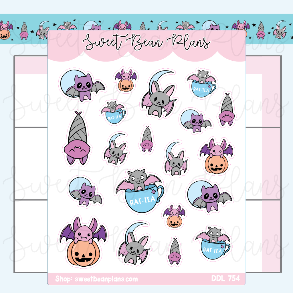 Frickin' Bats Doodles Vinyl Planner Stickers | Ddl 754