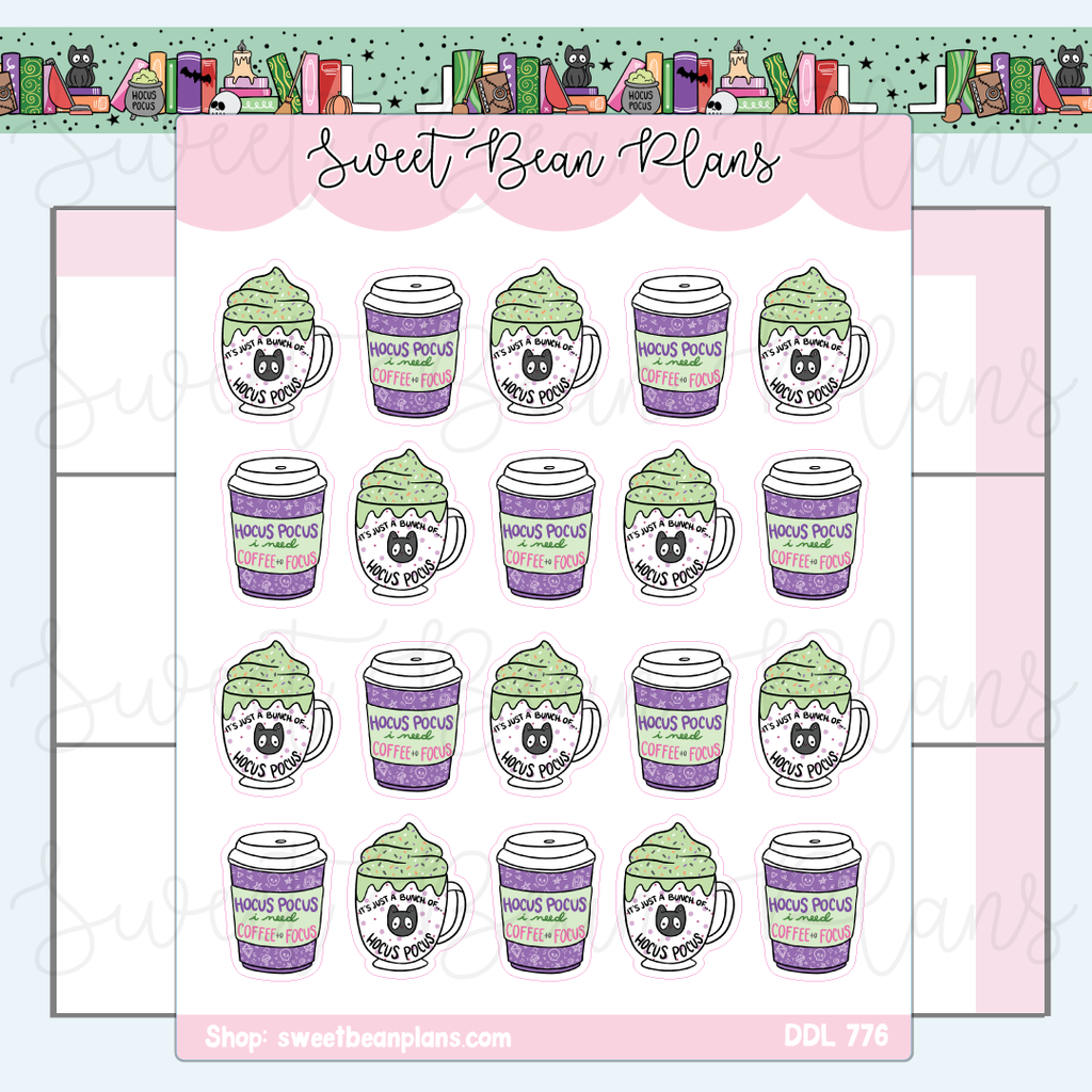 Hocus Coffee Vinyl Planner Stickers | Ddl 776