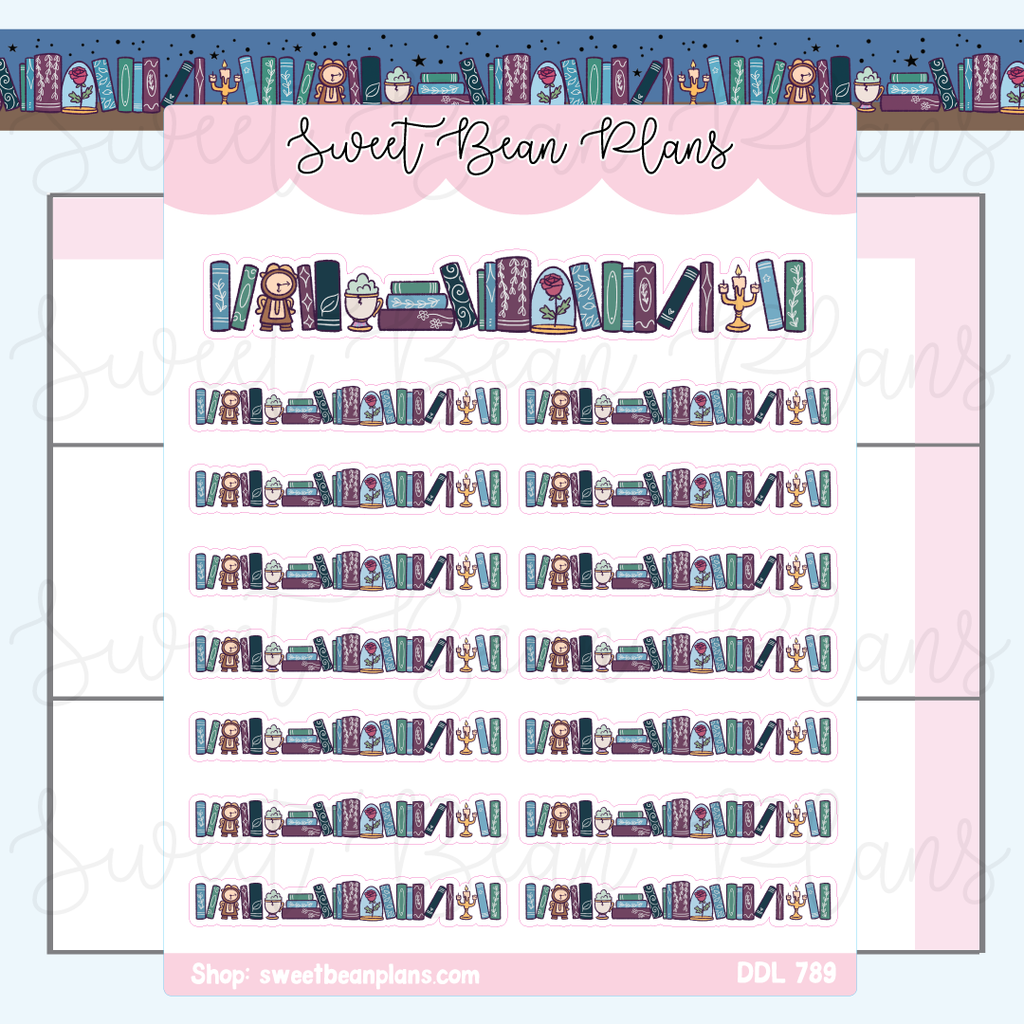 Belle's Spooky Shelf Vinyl Planner Stickers | Ddl 789