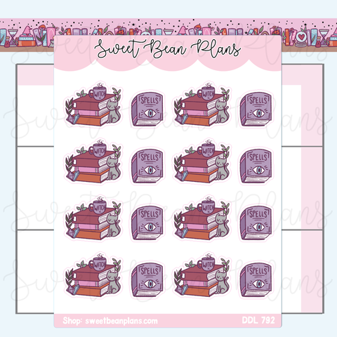 Witchy Vibes Books Vinyl Planner Stickers | Ddl 792