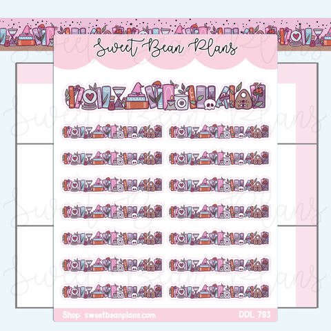 Witchy Vibes Bookshelf Vinyl Planner Stickers | Ddl 793