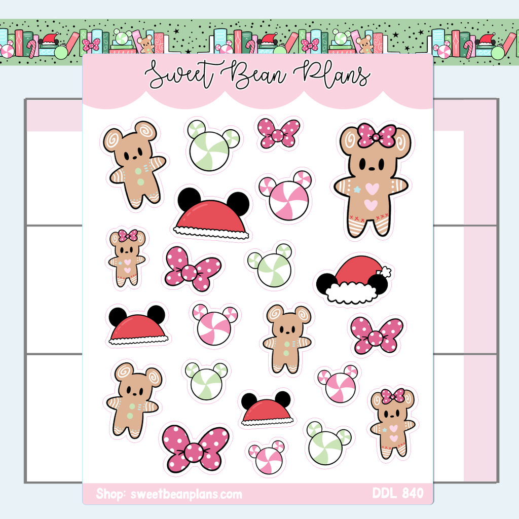 Very Merry Doodles Vinyl Planner Stickers | Ddl 840