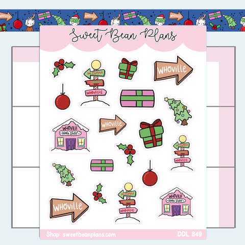 Grumpmas Doodles Vinyl Planner Stickers | Ddl 849
