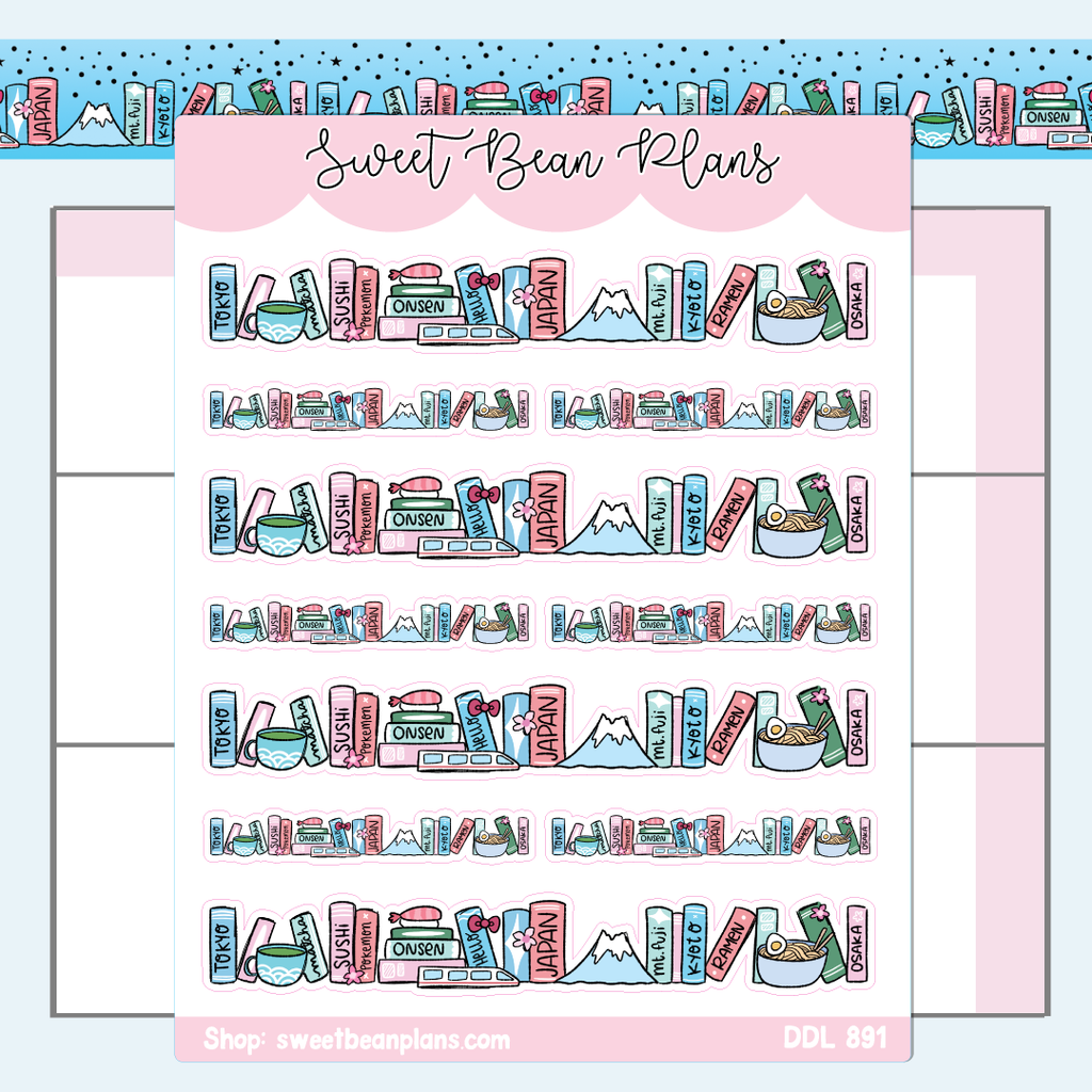 Japan Bookshelf Vinyl Planner Stickers | Ddl 891