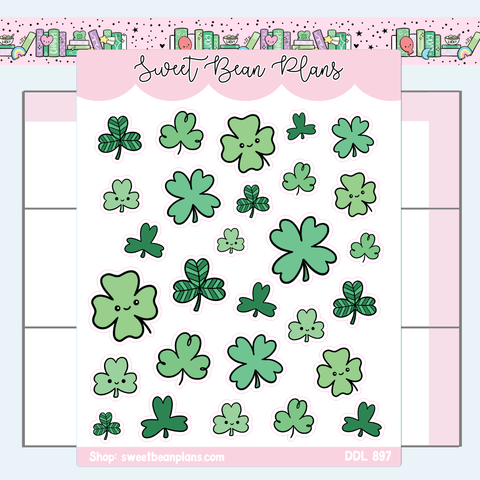 St Patrick's Clovers Vinyl Planner Stickers | Ddl 897