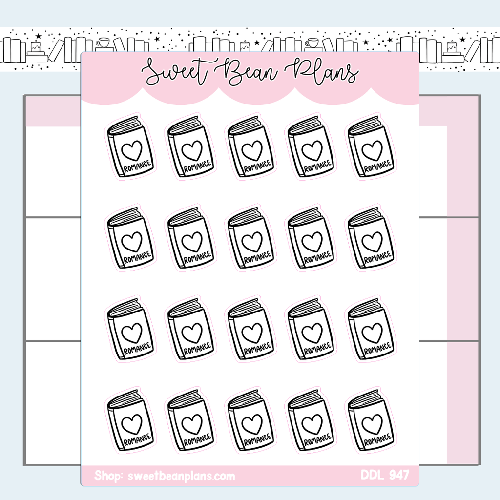 Romance Book Icons Vinyl Planner Stickers | Ddl 947